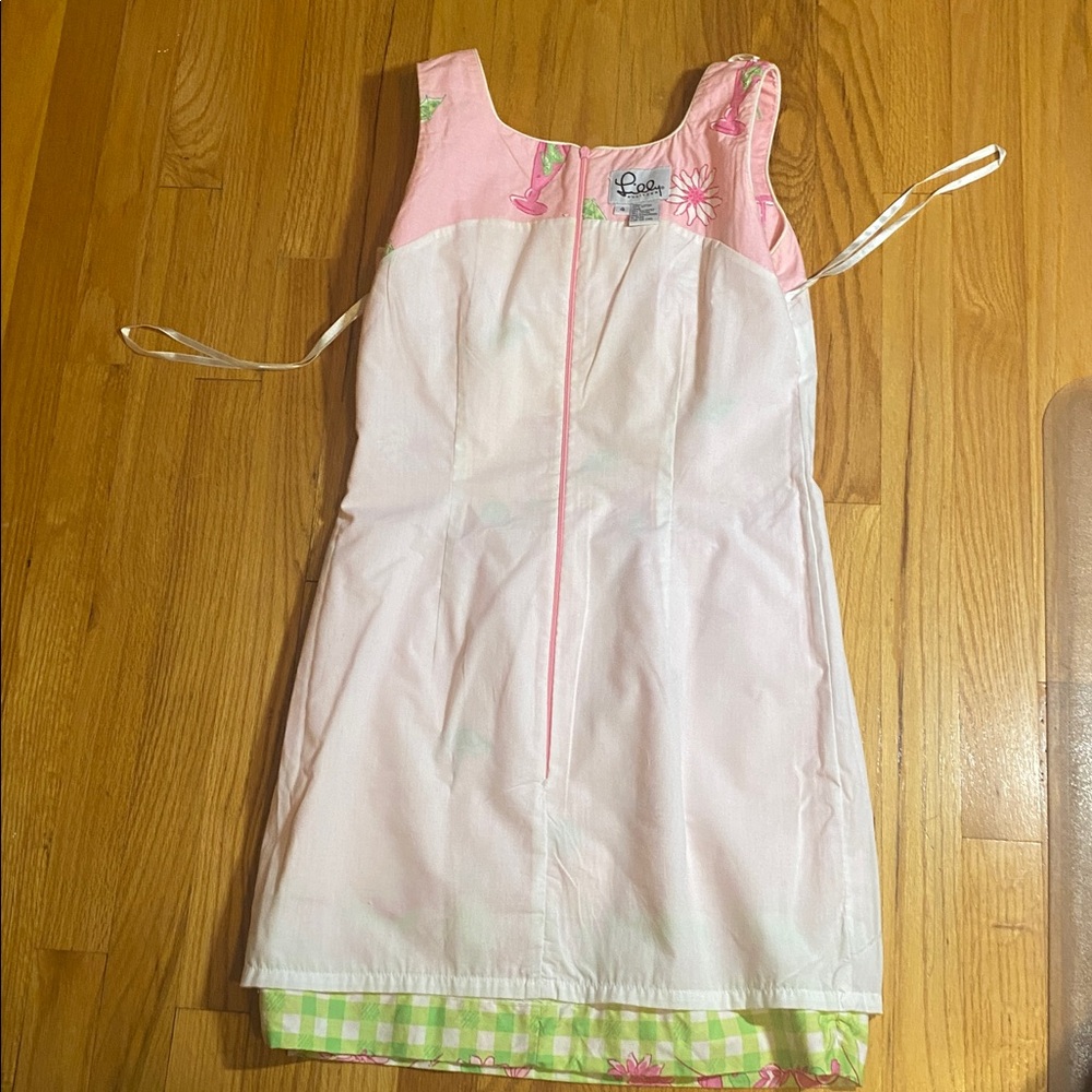 Lilly Pulitzer Pink Sleeveless Dress with Floral and Cocktail Print - Picture 10 of 12